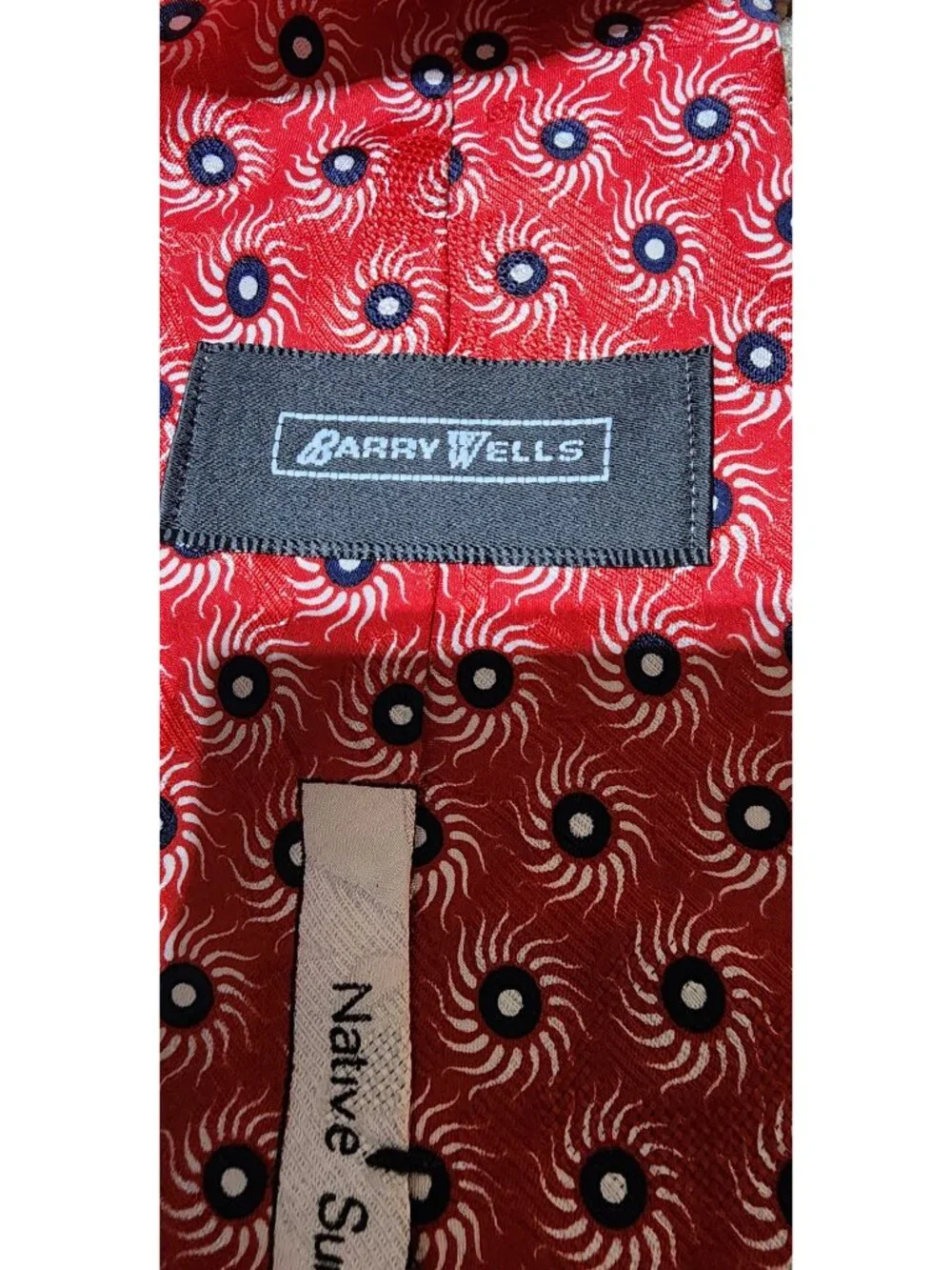 Vintage BARRY WELLS Native Sun Silk Tie